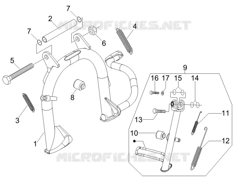 Béquille/s GILERA GILERA-SCOOTER 125 RUNNER 2006  Runner VX 4T Race E3
