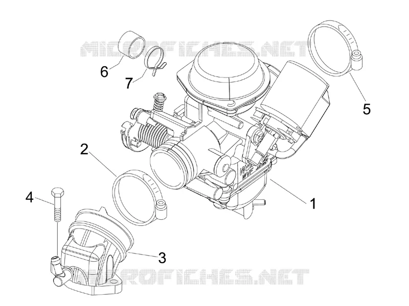Carburateur complet - Raccord d'admission GILERA GILERA-SCOOTER 125 RUNNER 2006  Runner VX 4T Race E3