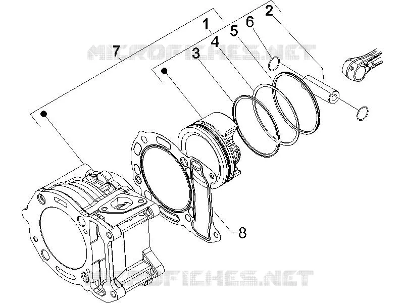 Groupe cylindre-piston-axe GILERA GILERA-SCOOTER 125 RUNNER 2006  Runner VX 4T Race E3