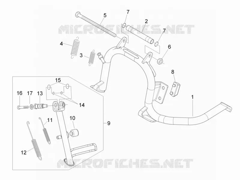 Béquille/s GILERA GILERA-SCOOTER 200 RUNNER 2011  Runner ST 4T E3