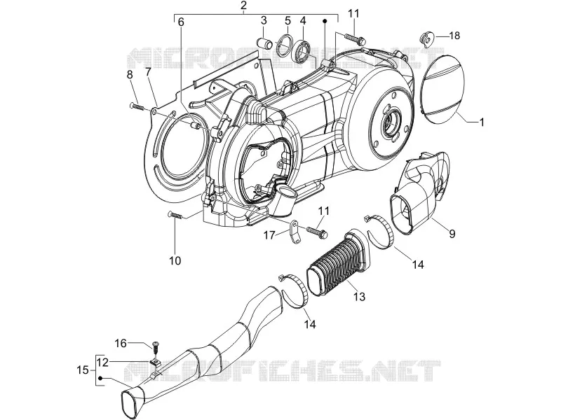 Couvercle carter - Refoidissement carter GILERA GILERA-SCOOTER 200 RUNNER 2009  Runner ST 4T E3