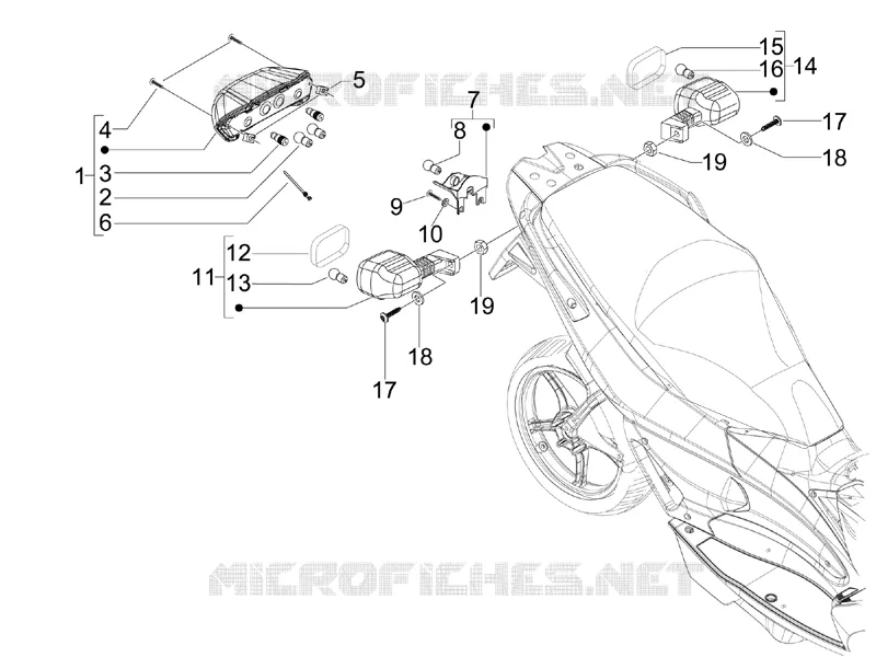 Eclairages arrière - Clignotants GILERA GILERA-SCOOTER 200 RUNNER 2009  Runner ST 4T E3