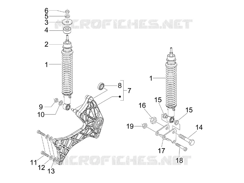 Suspension arrière - Amortisseur/s GILERA GILERA-SCOOTER 200 RUNNER 2010  Runner ST 4T E3
