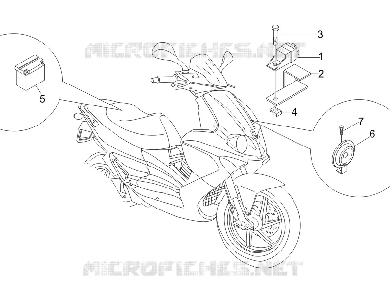 Relais - Batterie - Avertisseur sonore GILERA GILERA-SCOOTER 200 RUNNER 2006  Runner VXR 4T E3