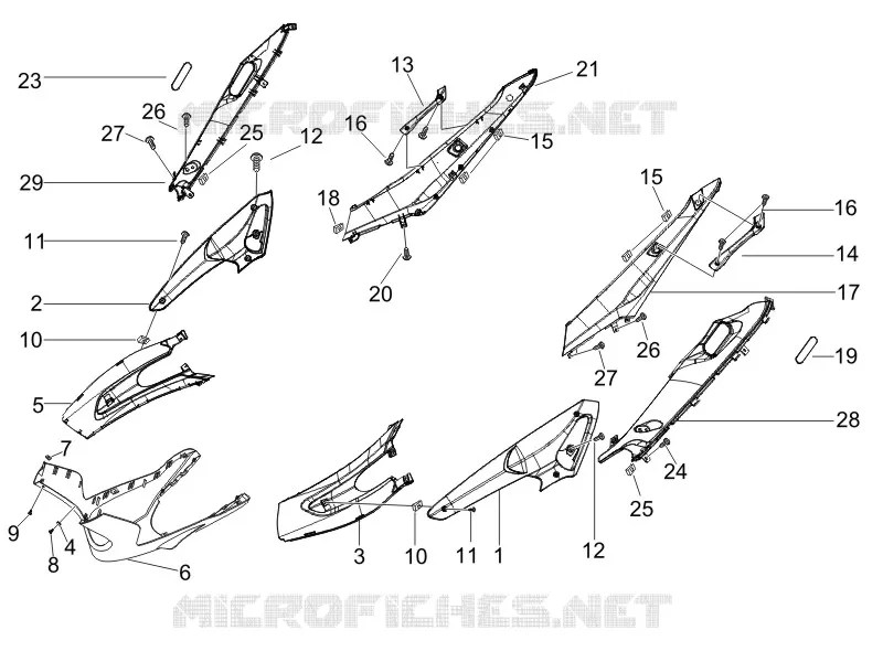 Couvertures laterales - Spoiler GILERA GILERA-SCOOTER 200 RUNNER 2006  Runner VXR 4T Race E3
