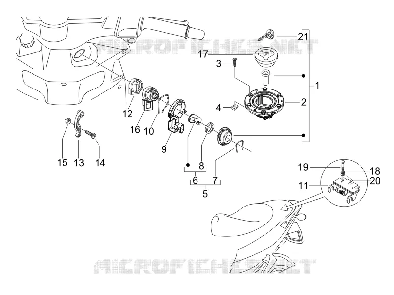 Serrures GILERA GILERA-SCOOTER 200 RUNNER 2006  Runner VXR 4T Race E3