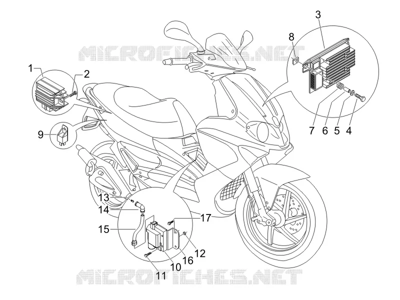 Régulateurs de tension - Centrales electroniques - Bobine H.T. GILERA GILERA-SCOOTER 50 RUNNER 2006  Runner Pure Jet Race