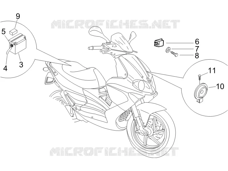Relais - Batterie - Avertisseur sonore GILERA GILERA-SCOOTER 50 RUNNER 2006  Runner SP