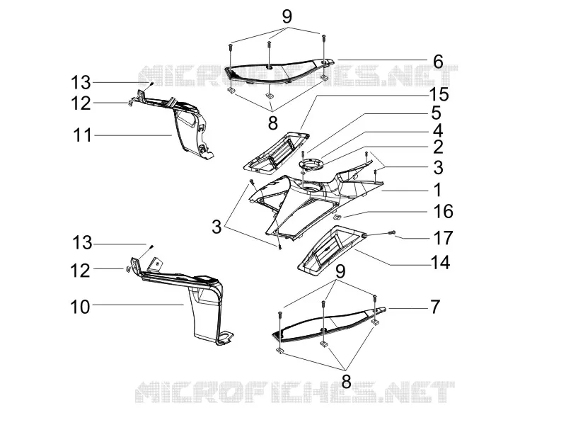 Protection centrale - Repose-pieds GILERA GILERA-SCOOTER 50 RUNNER 2007  Runner SP