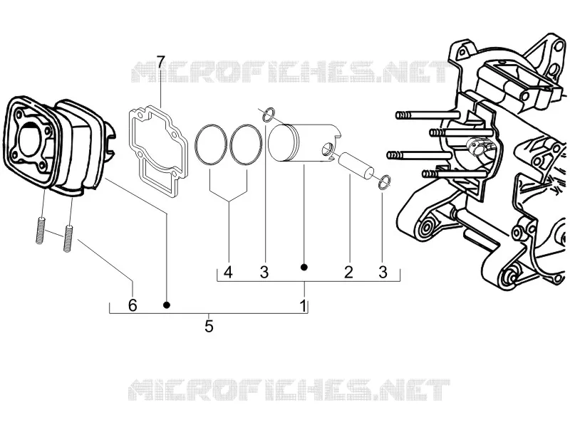 Groupe cylindre-piston-axe GILERA GILERA-SCOOTER 50 RUNNER 2013  Runner SP
