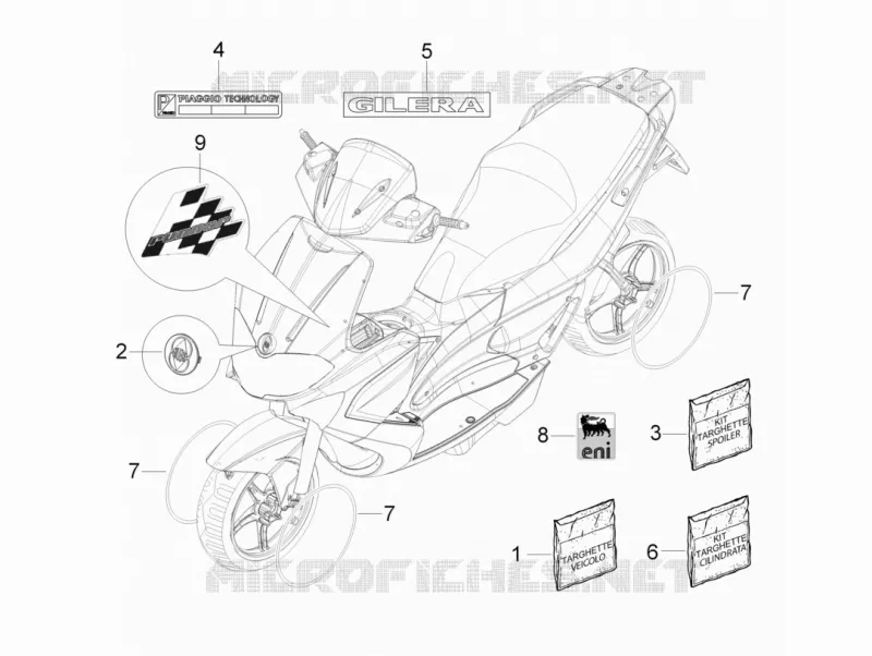 Monogrammes - Decorations GILERA GILERA-SCOOTER 50 RUNNER 2013  Runner SP