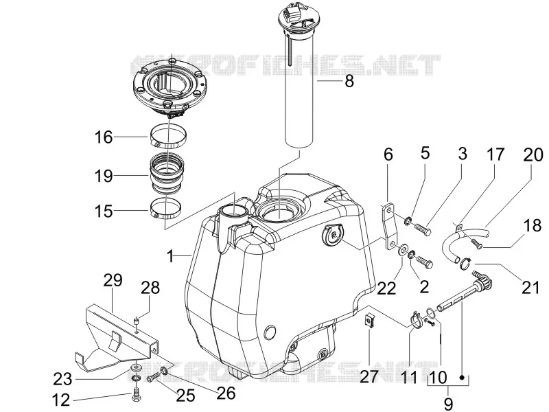 Réservoir carburant GILERA GILERA-SCOOTER 50 RUNNER 2010  Runner SP