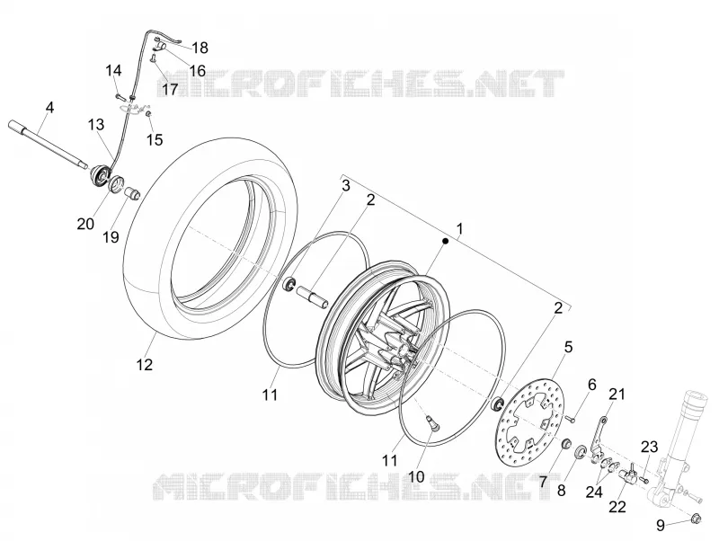 Roue avant GILERA GILERA-SCOOTER 50 RUNNER 2010  Runner SP