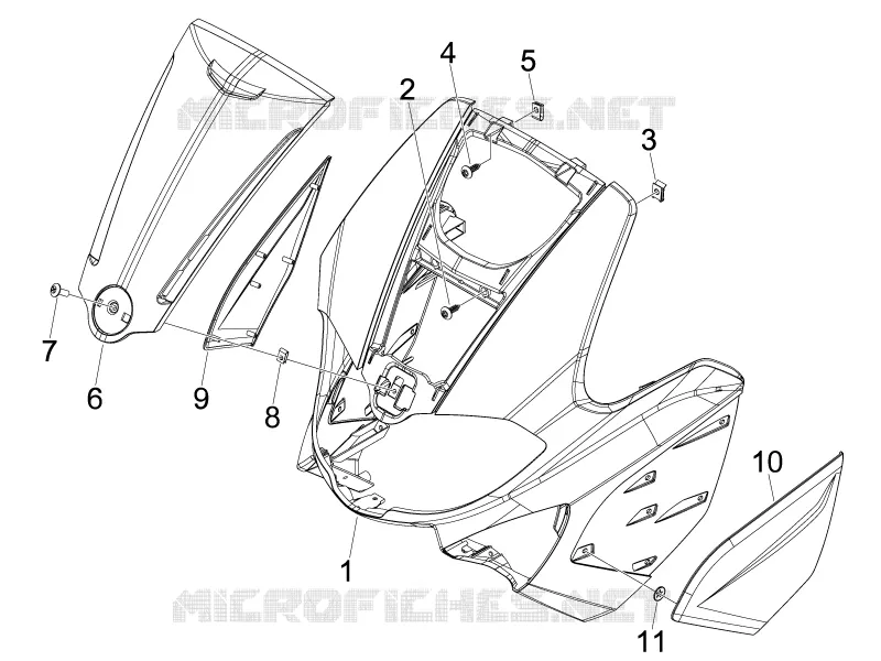 Tablier avant GILERA GILERA-SCOOTER 50 RUNNER 2014  Runner SP